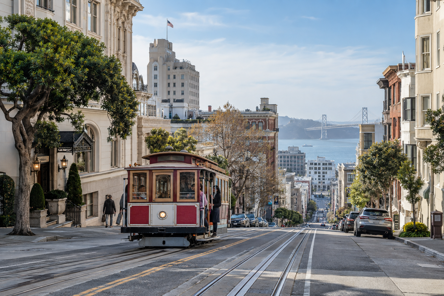 San Francisco skyline and Bay during a clear afternoon